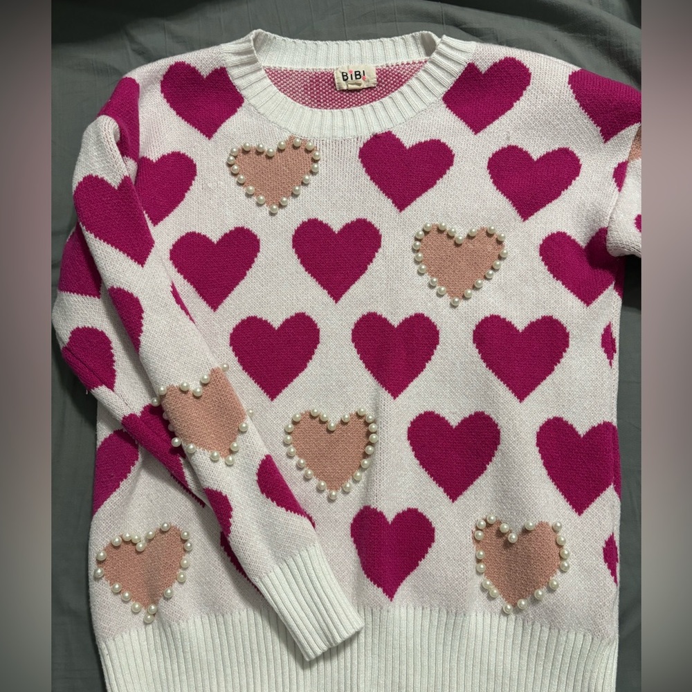 heart and pearls sweater